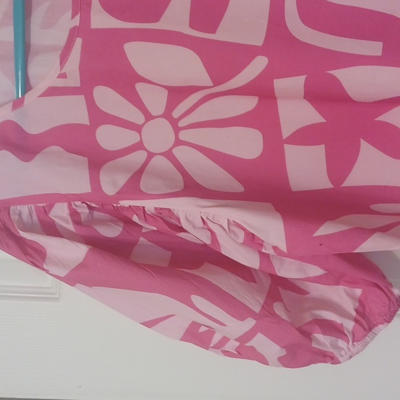 Oliphant Sz M, Shades Of Pink Floral Tunic Dress With Baloon Sleeves - Picture 7 of 12